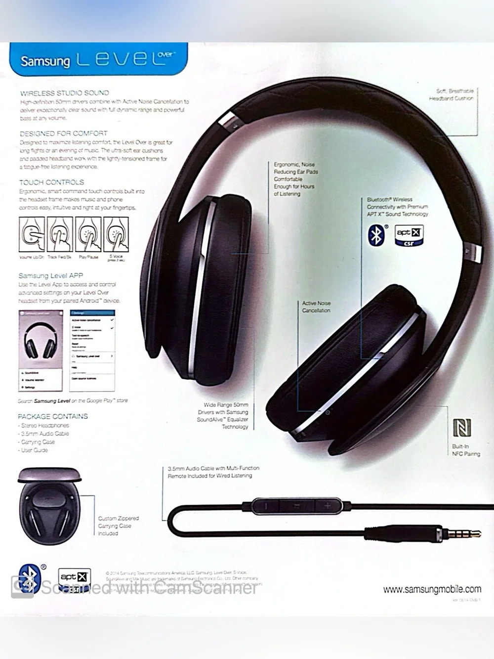 SAMSUNG Level Over EO-AG900BWESTA Premium Bluetooth Over Ear Headphone black OEM